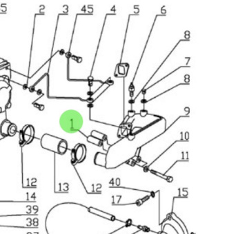 Nanni Diesel 43320277 - Heat Exchanger Exhaust Manifold Spacer for T4.155 and 4.380TDI Engines