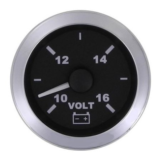 Veethree 781021SDFE - Matrix Volt Meter 10-16vdc, 2", Black With SS Bezel