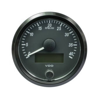 VDO A2C3832990030 - SingleViu Tachometer 4.000 RPM Black 80mm, RGB LED Illumination