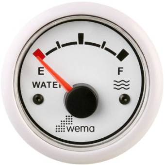 Wema 110314 Whiteline Ø52mm Water Level - 0-190 Ohm - White (EU Standard)