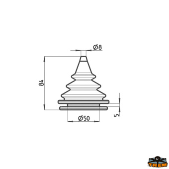 Trem L5304080 - Bellow Diameter 8 mm Black Color