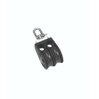 Barton N11230 - Double Swivel Block Size 1 30mm – Ball Bearing, 2x Ø30mm Sheaves, Max Rope 8mm