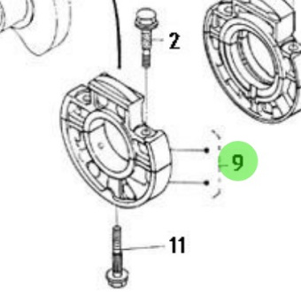 Nanni Diesel 970313882 - Main Bearing Case Assembly for N2.14, N3.21, and N3.21 Standard Engines