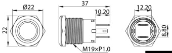 Osculati 14.215.01 - FLAT Stainless Steel switch ON-OFF 12 V white