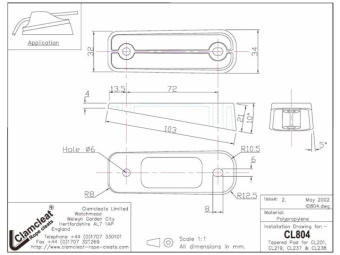 Clamcleat CL804/R - Tapered Pad for CL201, CL219, CL237 and CL238