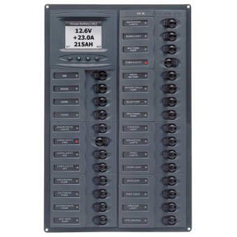 BEP Marine M28-DCSM - Millennium Series DC Circuit Breaker Panel With Digital Meters, 28SP DC12V