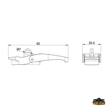 Trem M3500282 - AISI 316 Spring Loaded Cam Latch 82 mm With Padlock Holder