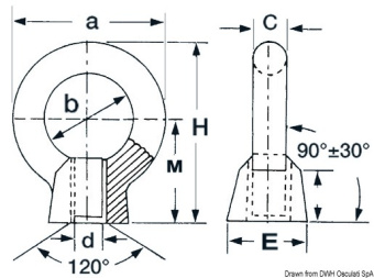 Osculati 39.306.08 - Threaded Eyebolt AISI316 32.6 mm