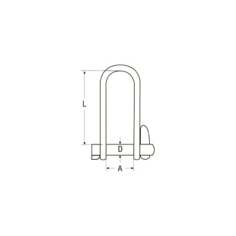 Belship 722555 - Forged Polished Stainless Steel AISI 316 Quick Release D-Shackle 5mm (10 pcs)