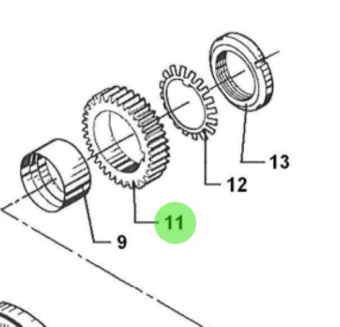 Bukh 000E1758 - Rear Gearwheel for DV24RME, DV29RME, and DV32 Engines