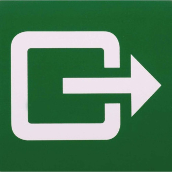 Marine Exit Direction Symbol Sticker, Right-Pointing Arrow, Soft PVC, Green & White