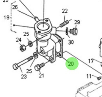 Nanni Diesel 970302124 - Water Flange Gasket for Cylinder Head