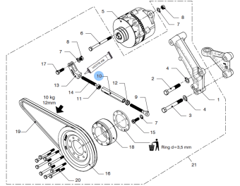 Vetus 18-15038 - Adjusting Rod M14