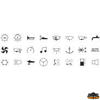 Trem L0701024 - Kit 24 Labels White Symbols 2 Pieces