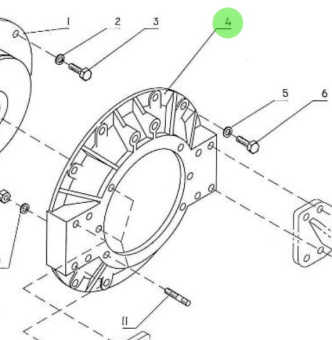 Nanni Diesel 95200228 - Gearbox Flange Housing for 4.340TDI Engines