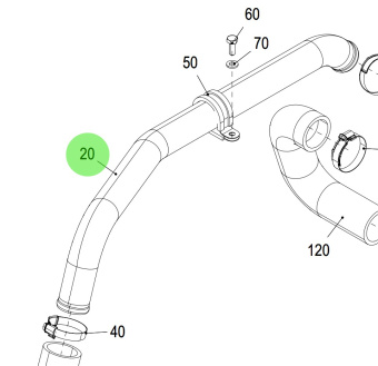 Steyr 2203758-0 - Engine Coolant Pipe