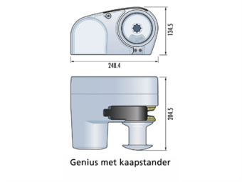 Quick Genius Horizontal Windlass 800W/12V/8mm With Gypsy & Drum