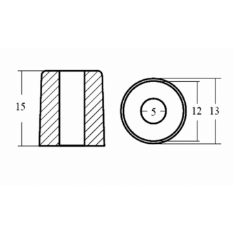 E. Polipodio Zinc Small Ring For Yamaha Engine 4/70 HP
