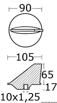 Osculati 43.255.00 - Short Trimmer For Mariner 40-60 hp And Yamaha 40/55 hp (metric thread)