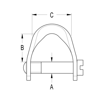 Ronstan RF806S Wide Shackle, 3/16" Slotted Pin