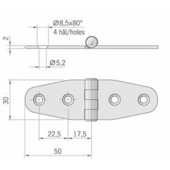 Roca Hinge 100X30 mm