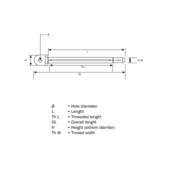 Hammar HE-0021 Plastic Bolt, Standard Type (98mm x M8)