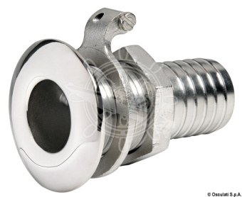 Osculati AISI 316 Stainless Steel Skin Fitting with Hose Adaptor, 3/8" to 2"