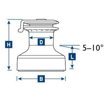 Lewmar 49007030 - Single Speed Standard Winch 7A Alloy