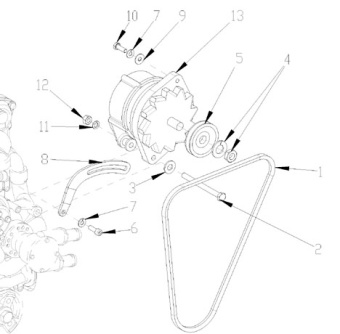 Nanni Diesel 48201171 - ALTERNATOR for N3.30/N4.85 N4.100/5.280HE