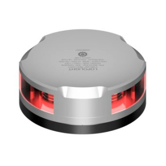 Lopolight 201-014-FB - 360° Red Light 2 NM Horizontal Mounting Anodized Aluminum Flat Base