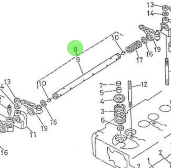 Nanni Diesel 970161008 - Rocker Arm Shaft for 3.90HE Engines