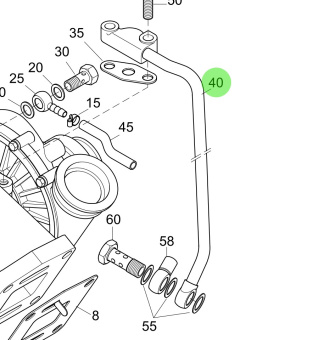 Steyr 2178461-2 - Turbocharger Oil Line for MO256H45, MO256K43, MO236K42, and MO196K35 Engines