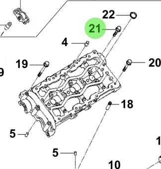 Bukh 22129-3A000 - Cam Cap Bolt for S270J Cylinder Head