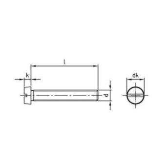 Euromarine DIN 84 - A4 M 5X30 - VMTCF Slotted Pan Head Screws