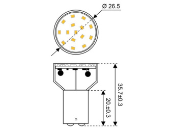 Talamex Super LED 15 10-30V BA15D 2700K