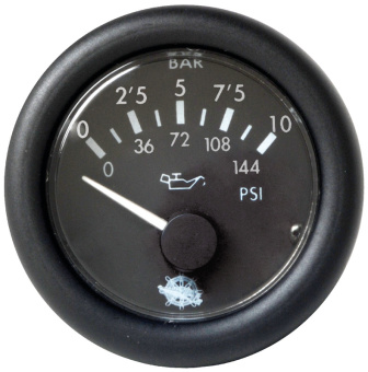 Osculati 27.430.02 - Guardian Oil Pressure Gauge 0-10 bar Black 24 V