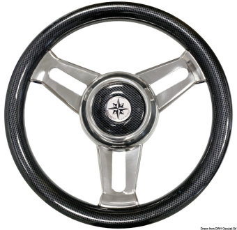 Osculati 45.125.02 - Steering Wheel 3-Spoke Ø mm 350 Carbon Look