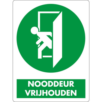 Marine Keep Emergency Door Clear Safety Sticker, Dutch, Soft PVC, 180×220 mm