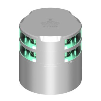 Lopolight 201-015ST-CD - Navigation Light 2NM 360° Green, Double, Silver W/Conn & Alu-Base CD