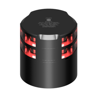 Lopolight 201-014ST-B-CD - Navigation Light 2NM 360° Red, Double, Black W/Conn & Alu-Base CD