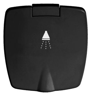 Osculati New Edge Black Door Boat Shower with Boris Chromed Shower Head 88x95 mm with Net PVC Hose 4 meter - 15.248.57