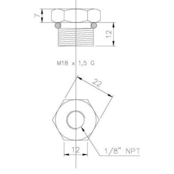 Wema 150904 Adapter F 1/8'' > M18X1.5