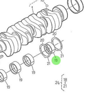 Nanni Diesel 970307344 - Crankshaft Bearing Insert for Crankshaft and Pistons Assembly