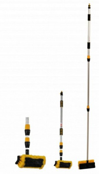 Yachticon Aluminium Wash Brush Deluxe, Extra Long, Telescopic 130–300 cm, with Water Flow
