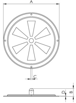 Hollex Ventilation Grill 128mm Lockable