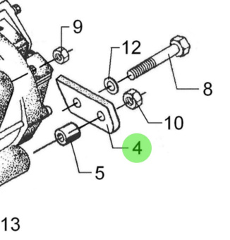 Bukh 000E9643 - Generator Bracket Fitting for EPA28 and EPA48 Engines