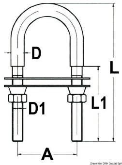 Osculati 39.123.01 - U-Bolt with Safety Nut M8