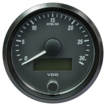 VDO A2C3832980010 - SingleViu Tachometer 3.000 RPM Black 80mm