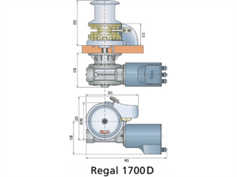 Quick Regal Vertical Windlass 1700W/24V/12mm With Gypsy and Drum, Chain Port Side