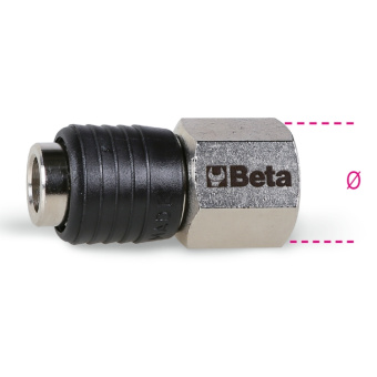 Beta 019170005 - Universal Ball Quick Couplers, Shockproof Rubber, Female 1/4" BSP